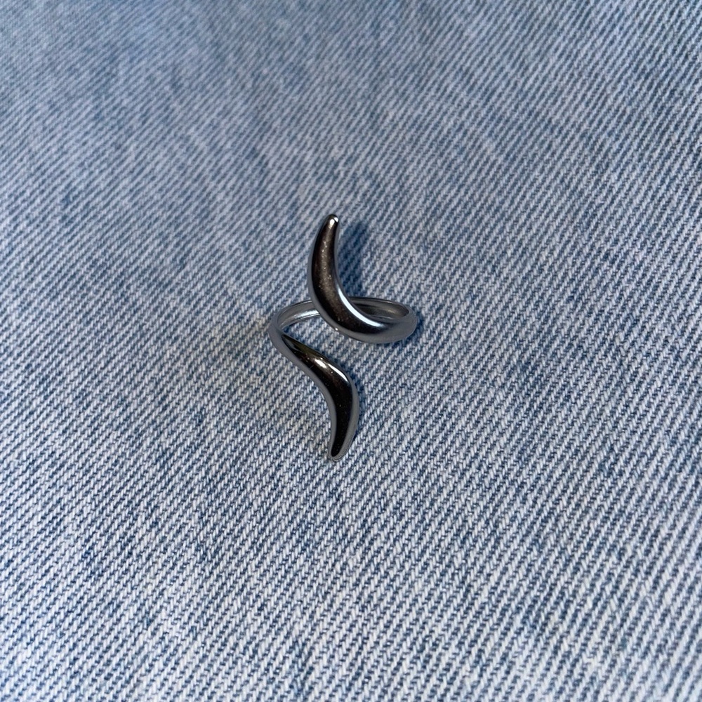 Asymmetrical Adjustable Ring - Stainless Steel